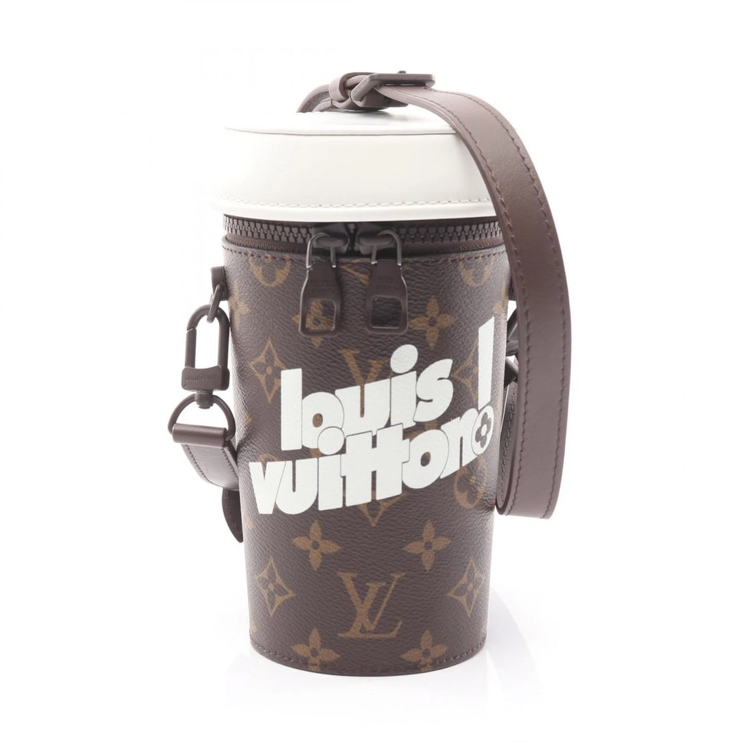 LOUIS VUITTON EVERYDAY LV COFFEE CUP SHOULDER CROSSBODY BAG: LOUIS VUITTON Everyday LV Coffee Cup Shoulder crossbody Bag Brand: LOUIS VUITTON Type: Shoulder Bag Material: Monogram × PVC coated canvas × leather Color: Brown??ish colors × White??ish