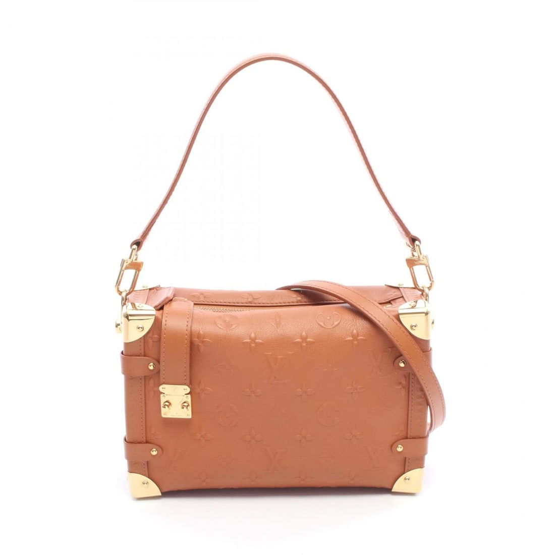 LOUIS VUITTON SIDE TRUNK PM SHOULDER CROSSBODY HANDBAG: LOUIS VUITTON Side Trunk PM shoulder crossbody Handbag Brand: LOUIS VUITTON Type: Handbag Material: Monogram × leather Color: Monogram × leather Size: (H:6.3" x W:9.4" x D:3.1") Handle?34.5cm(13