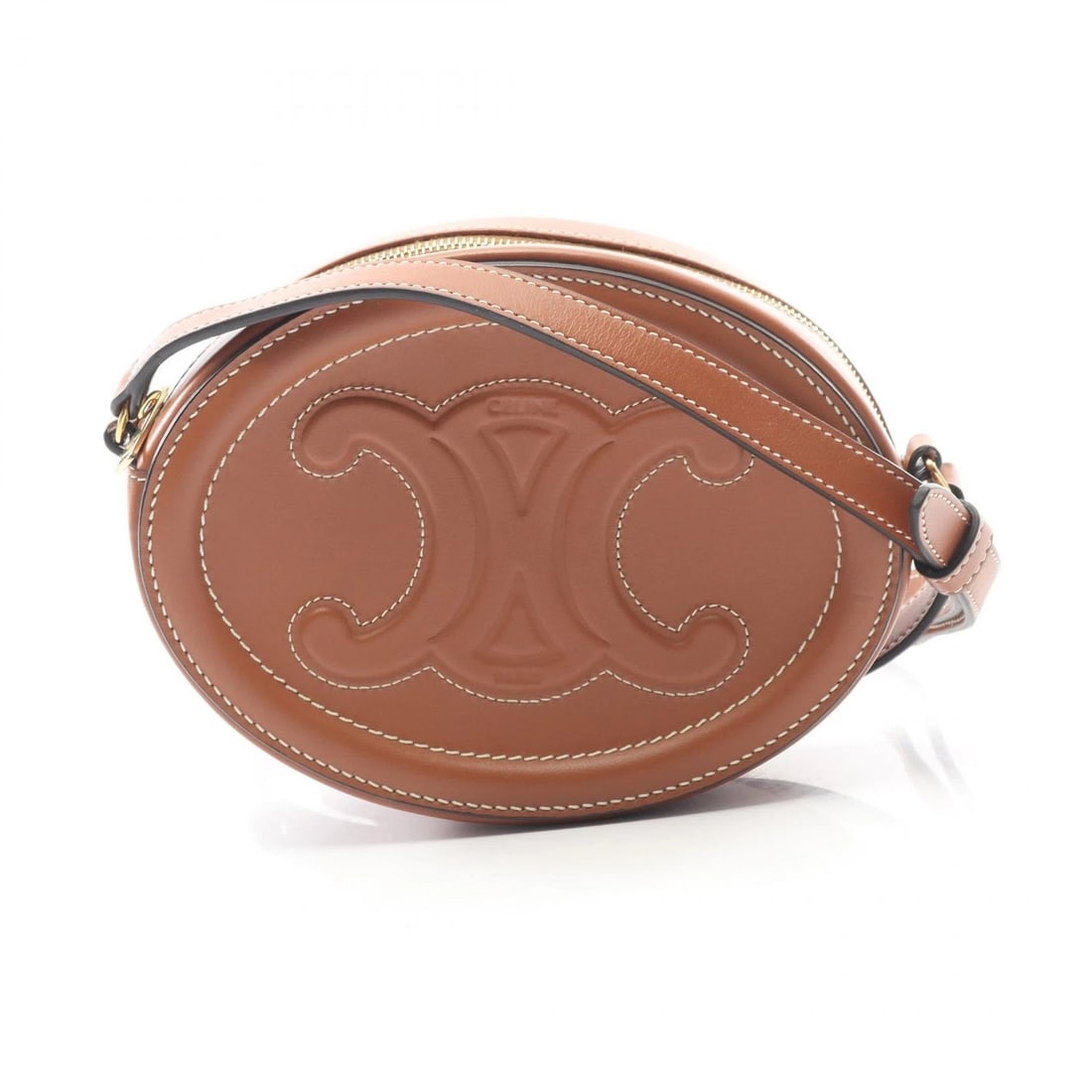 CELINE CROSSBODY OVAL PURSE CUIR TRIOMPHE SHOULDER BAG (1 of 5)