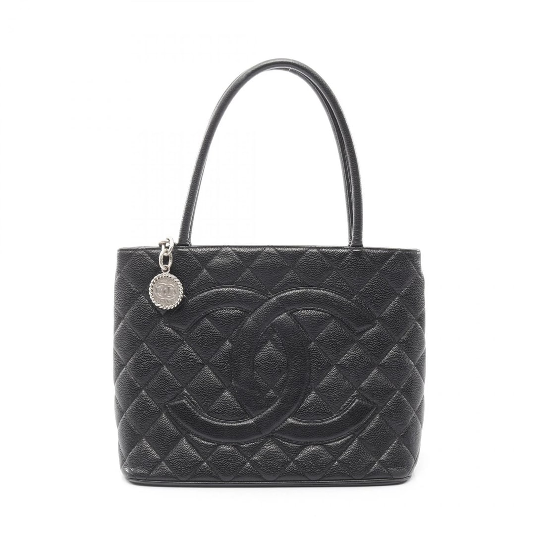 CHANEL MEDALLION TOTE HAND BAG: CHANEL Medallion tote hand Bag Brand: CHANEL Type: Tote Bag Material: leather × Calfskin (cowhide) Color: Black??ish colors Size: (H:9.4" x W:11.4" x D:5.5") Handle?43cm(16.9") Accessories: None