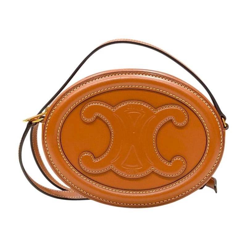CELINE OVAL PURSE SHOULDER SHOULDER BAG: CELINE Oval Purse Shoulder Shoulder Bag Brand: CELINE Type: Shoulder Bag Material: Calf leather Color: Tan Size: W6.3 x H4.7x D1.6inch Accessories: None Accessories Notice: When purchasing