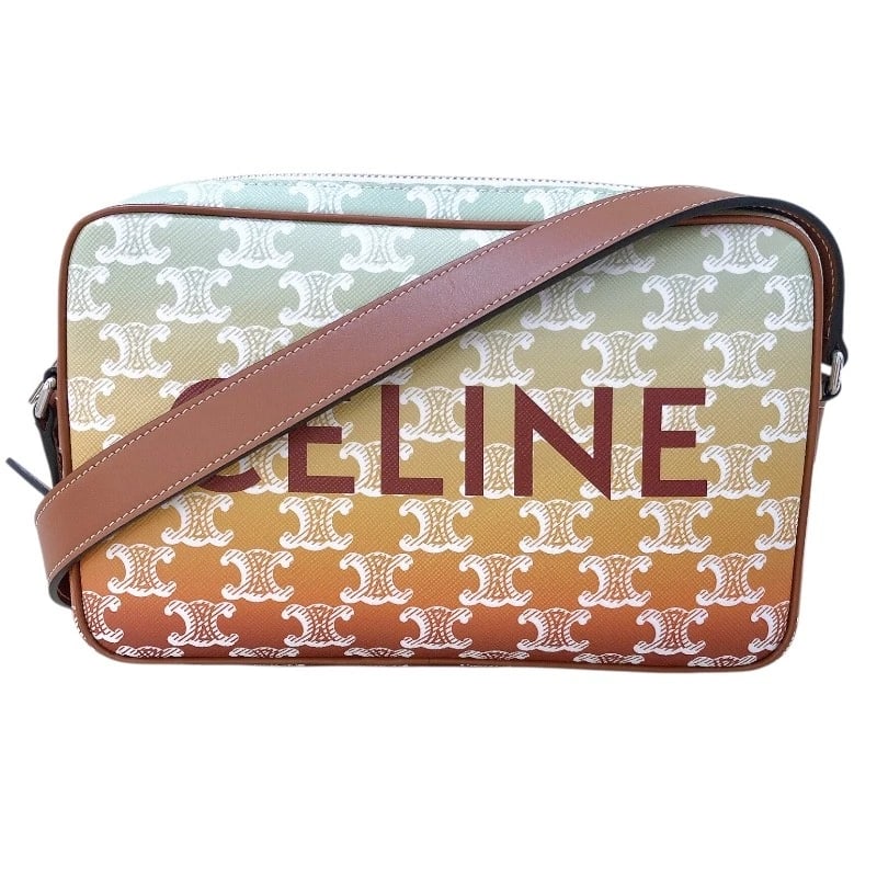 CELINE MEDIUM MESSENGER BAG SHOULDER BAG: CELINE Medium messenger bag Shoulder Bag Brand: CELINE Type: Shoulder Bag Material: Triomphe canvas Color: Gradation Size: W8.9 x H5.9x D1.6inch Shoulder:44.5inch Accessories: None Accesso