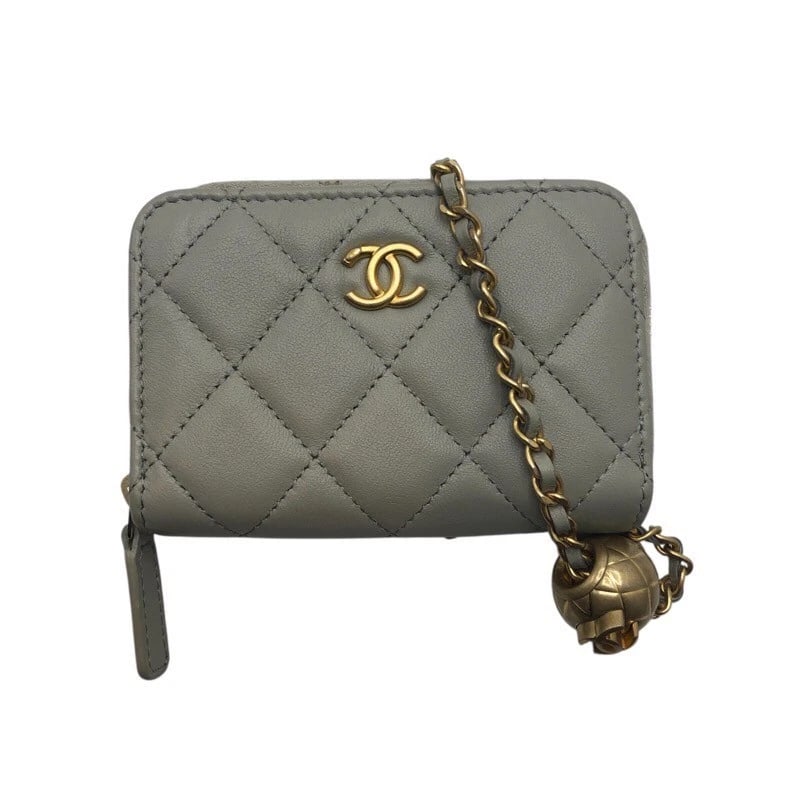 CHANEL BALL CHAIN WALLET SHOULDER BAG: CHANEL Ball Chain Wallet Shoulder Bag Brand: CHANEL Type: Shoulder Bag Material: Ram Color: none Size: W4.3 x H3.0x D0.6inch Accessories: None Accessories Notice: When purchasing pre-owned