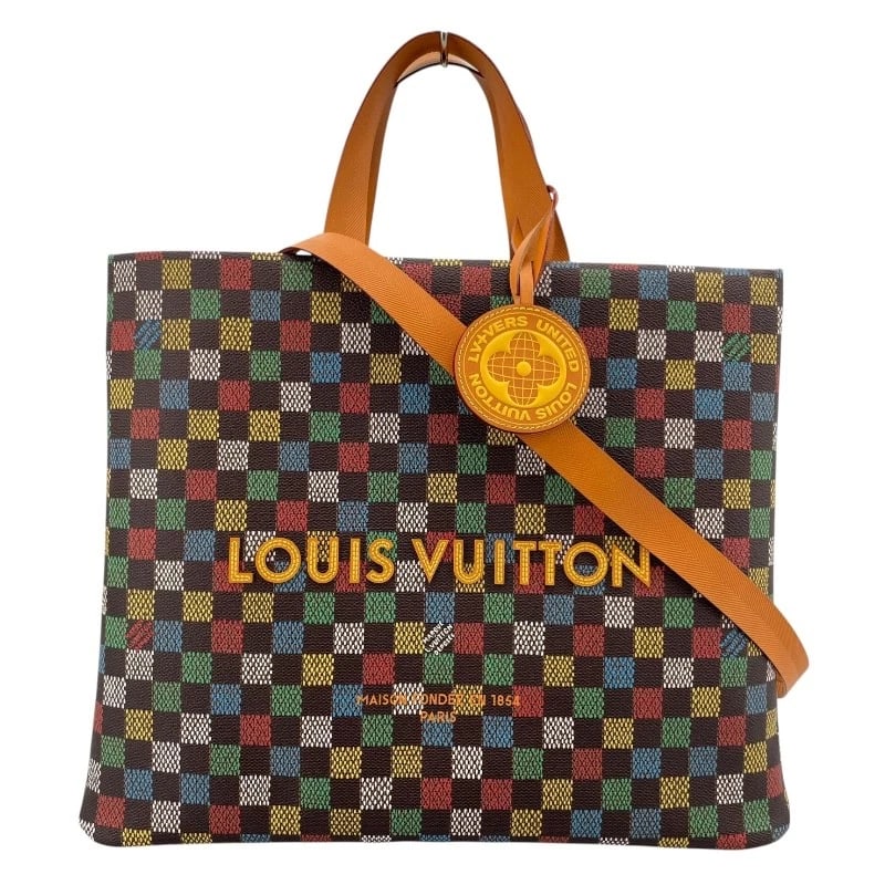 LOUIS VUITTON SHOPPER TOTE BAG: LOUIS VUITTON Shopper Tote Bag Brand: LOUIS VUITTON Type: Tote Bag Material: Birds Damier Color: Brown Size: W15.7 x H12.6x D6.3inch Shoulder:16.5inch Accessories: None Accessories Notice: