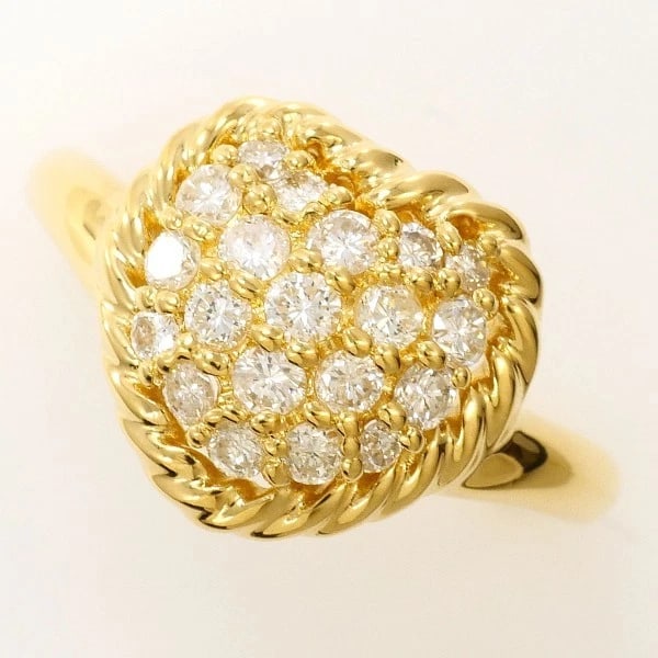 18K YELLOW GOLD RING DIAMOND: 18K Yellow gold ring Diamond Brand: N/A Type: Ring Material: 18K Yellow Gold Main Stone/Creation Natural Color: Yellow gold White Pink Size: 6.5 US size Accessories: None Accessories Notic