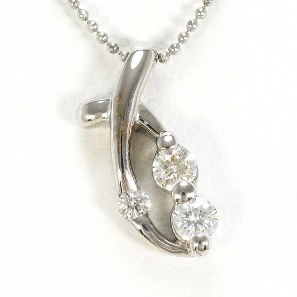 18K WHITE GOLD NECKLACE DIAMOND: 18K White gold Necklace Diamond Brand: N/A Type: Necklace Material: K18 White gold Main Stone/Creation Natural Color: White gold Size: Top:Length height: 13mm width:5mm, Chain:Length 40cm 