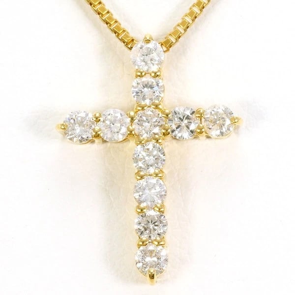 JEWELRY 18K YELLOW GOLD NECKLACE DIAMOND: Jewelry 18K Yellow gold Necklace Diamond Brand: N/A Type: Necklace Material: K18 Yellow gold Main Stone/Creation Natural Color: Yellow gold Size: Top:Length height: 17mm width:12mm(Top and