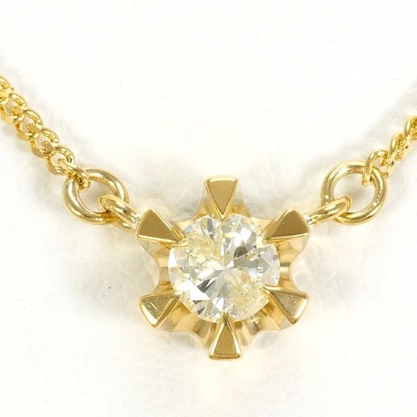 JEWELRY 18K YELLOW GOLD NECKLACE DIAMOND: Jewelry 18K Yellow gold Necklace Diamond Brand: N/A Type: Necklace Material: K18 Yellow gold Main Stone/Creation Natural Color: Yellow gold Size: Top:Length height: 6mm width:6mm,Chain:Length