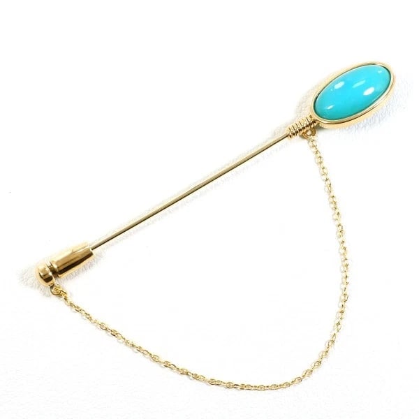 JEWELRY 18K YELLOW GOLD PIN BROOCH (1 of 2)