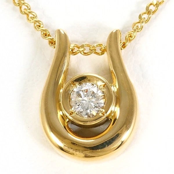 JEWELRY 18K YELLOW GOLD NECKLACE DIAMOND: Jewelry 18K Yellow gold Necklace Diamond Brand: N/A Type: Necklace Material: K18 Yellow gold Main Stone/Creation Natural Color: Yellow gold Size: Top:Length height: 10mm width:8mm(Top and