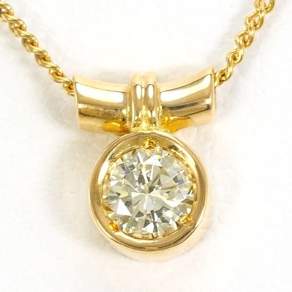 JEWELRY 18K YELLOW GOLD NECKLACE DIAMOND: Jewelry 18K Yellow gold Necklace Diamond Brand: N/A Type: Necklace Material: K18 Yellow gold Main Stone/Creation Natural Color: Yellow gold Size: Top:Length height: 7mm width:6mm(Top and chain
