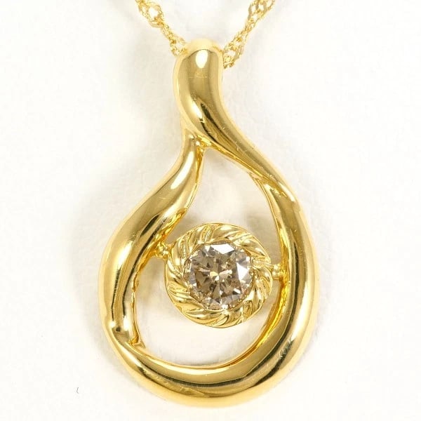 18K YELLOW GOLD NECKLACE BROWNDIAMOND: 18K Yellow gold Necklace BrownDiamond Brand: N/A Type: Necklace Material: K18 Yellow gold Main Stone/Creation Natural Color: Yellow gold Size: Top:Length height: 20mm width:12mm(Top and chain