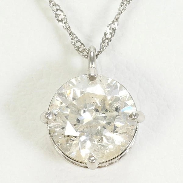 PLATINUM 900 850 NECKLACE DIAMOND: Platinum 900 850 Necklace Diamond Brand: N/A Type: Necklace Material: Top:Platinum PT900 Chain:Platinum PT850 Main Stone/Creation Natural Color: Platinum Size: Top:Length height: 9mm