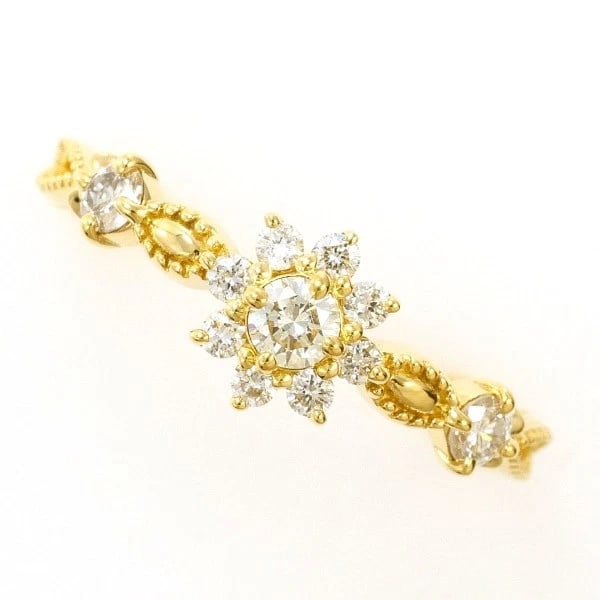 18K YELLOW GOLD RING DIAMOND: 18K Yellow gold ring Diamond Brand: N/A Type: Ring Material: 18K Yellow gold Main Stone/Creation Natural Color: Yellow gold Size: 5.5-6 US Accessories: None Accessories Notice: When