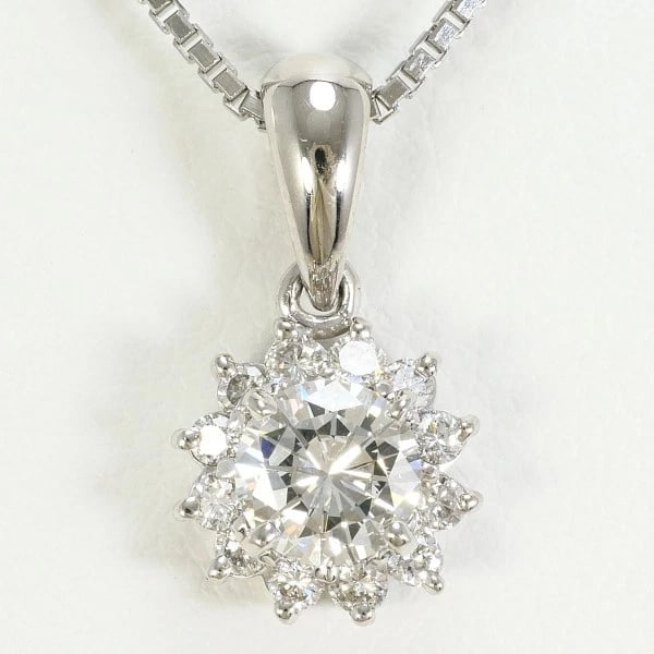 PLATINUM 900 850 NECKLACE DIAMOND: Platinum 900 850 Necklace Diamond Brand: N/A Type: Necklace Material: Top:Platinum PT900 Chain:Platinum PT850 Color: Platinum Size: Top:Length height: 17mm width:9mm(Top and chain removable)