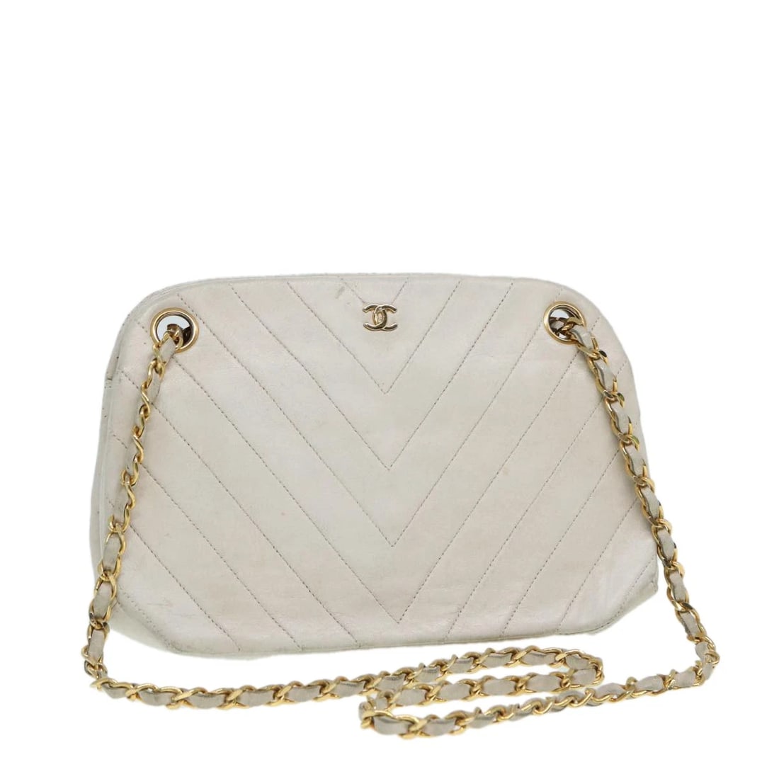 CHANEL V STITCH CHAIN HAND BAG LEATHER (1 of 10)