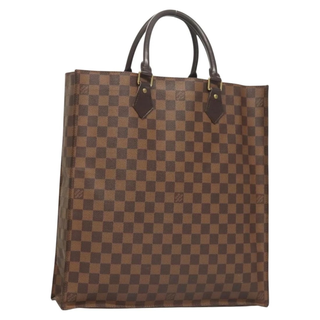 LOUIS VUITTON DAMIER EBENE SAC PLAT HAND BAG: LOUIS VUITTON Damier Ebene Sac Plat Hand Bag Brand: LOUIS VUITTON Type: Hand Bag Material: Damier Ebene Canvas Color: Damie Ebene Size: W14.4 x H15.0 x D3.5inch(Approx) Accessories: None A