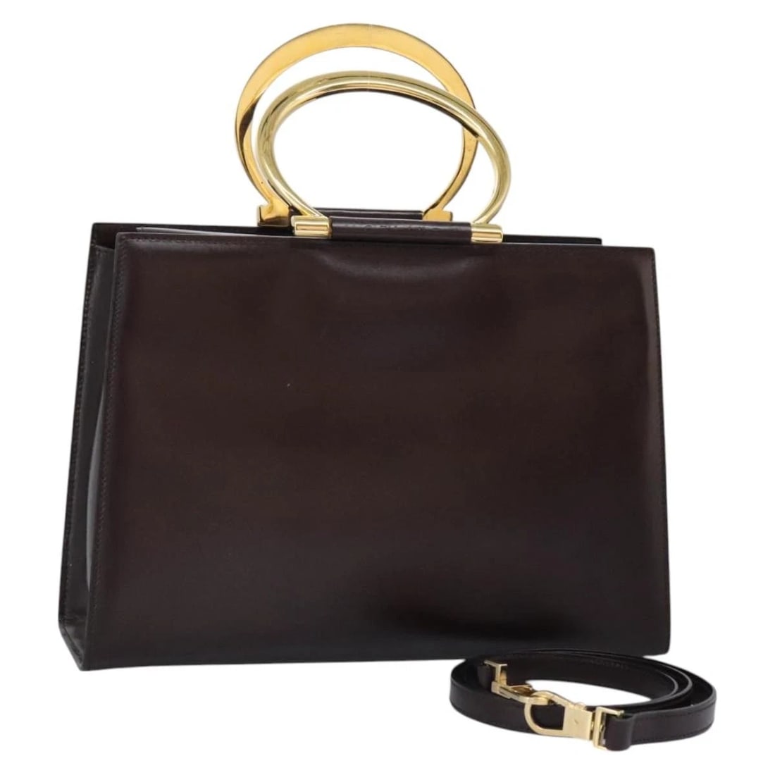 CELINE HAND BAG LEATHER 2WAY BROWN GOLD: CELINE Hand Bag Leather 2way Brown Gold Brand: CELINE Type: Hand Bag Material: Leather Color: Brown / Gold Size: W12.2 x H8.7 x D3.9inch(Approx) Shoulder Drop:20.5inch(Approx) Handle Drop:4.7inch(