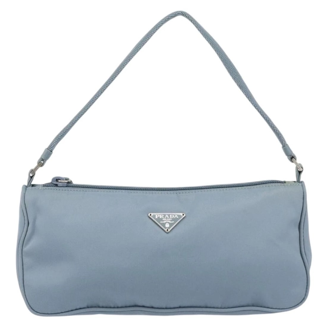 PRADA ACCESSORY POUCH NYLON LIGHT BLUE SILVER - 2