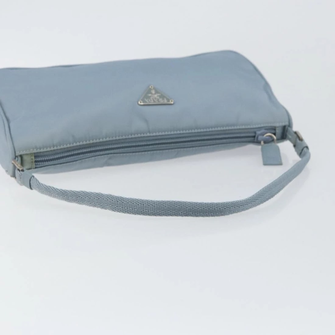 PRADA ACCESSORY POUCH NYLON LIGHT BLUE SILVER - 7