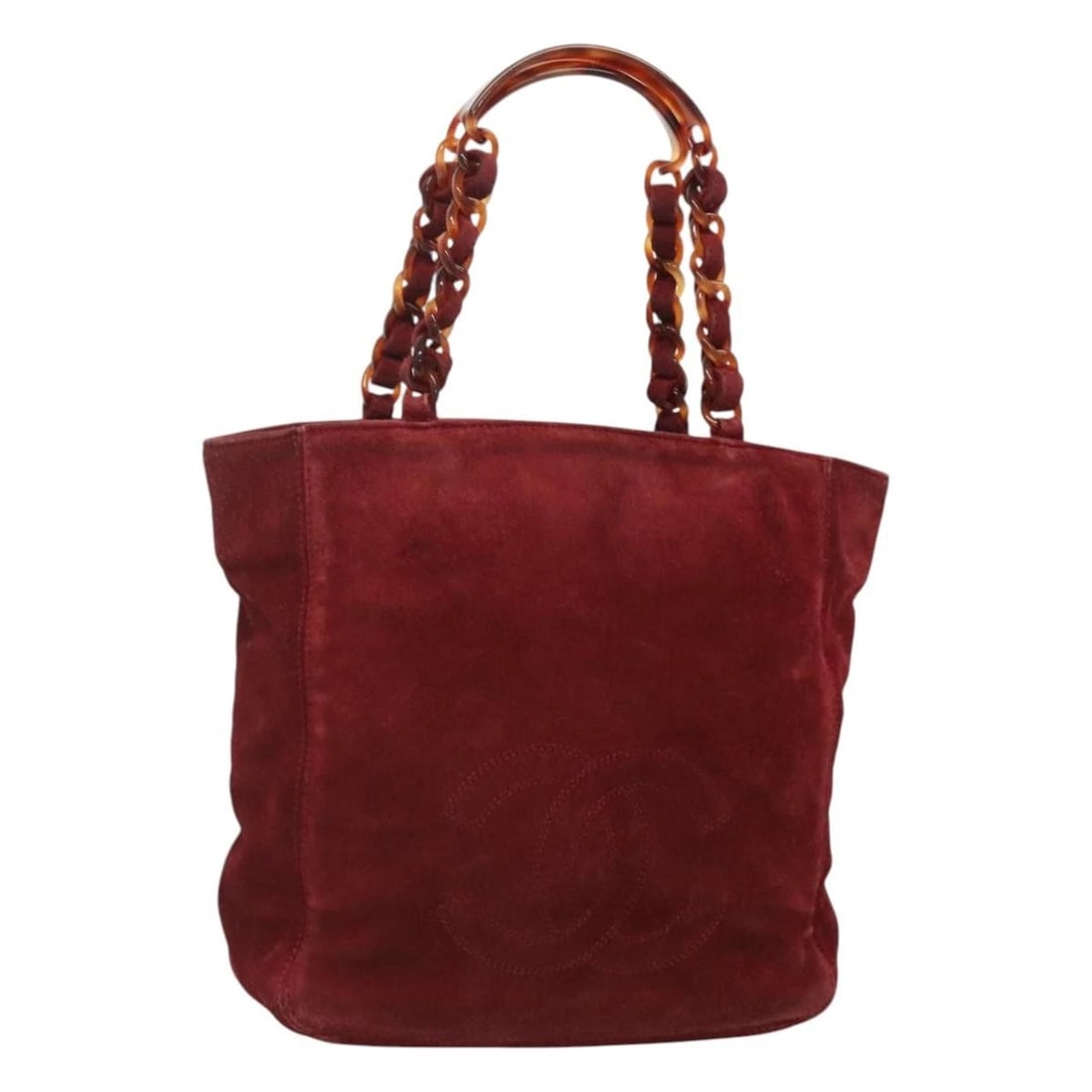 CHANEL HAND BAG SUEDE RED (1 of 9)