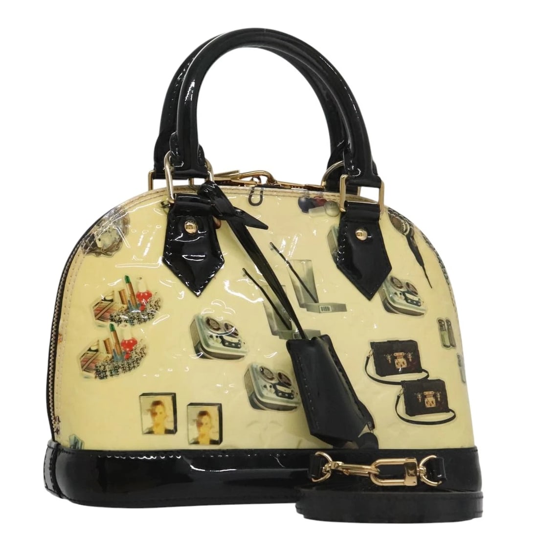 LOUIS VUITTON VERNIS NICOLAS GHESQUIRE ALMA HAND BAG (1 of 7)