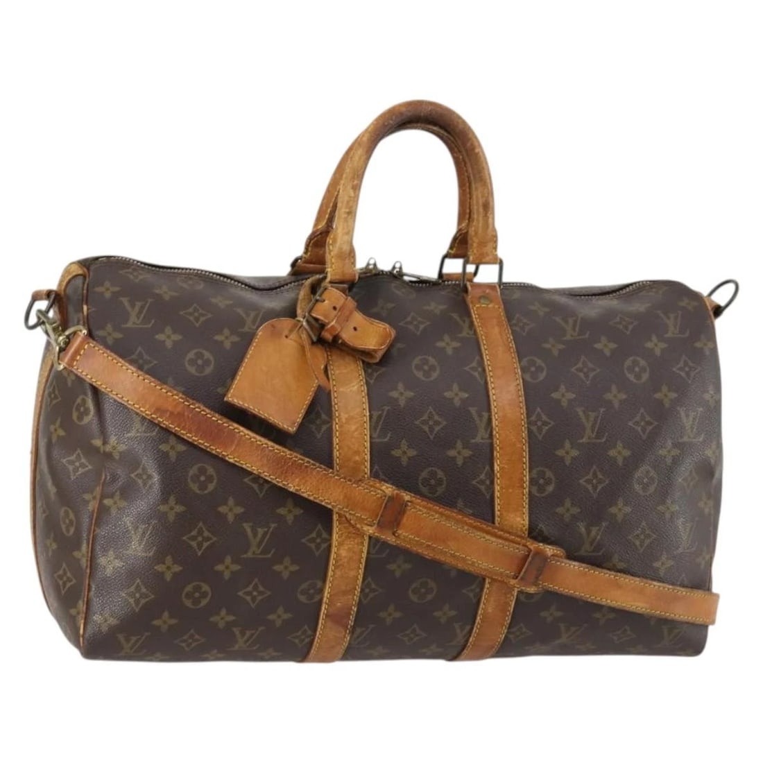 LOUIS VUITTON MONOGRAM KEEPALL BOSTON BAG: LOUIS VUITTON Monogram Keepall Boston Bag Brand: LOUIS VUITTON Type: Boston Bag Material: Monogram Canvas Color: Monogram Size: W17.7 x H9.8 x D7.9inch(Approx) Shoulder:40.2 - 47.2inch(Approx) Ac