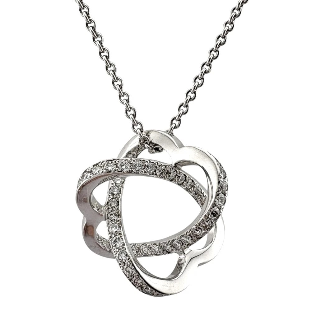MIKIMOTO NECKLACE K18 WHITE GOLD DIAMOND (1 of 3)