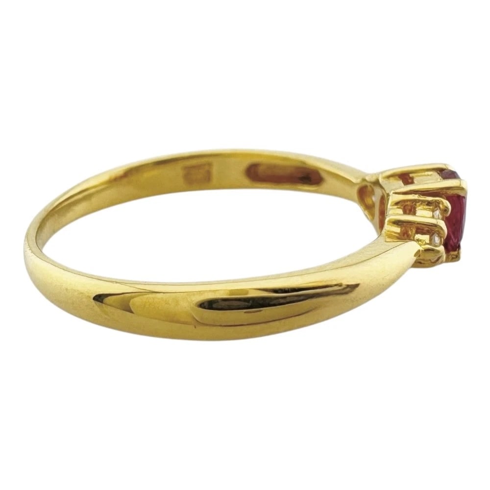 RING K18 YELLOW GOLD RUBY DIAMOND - 5