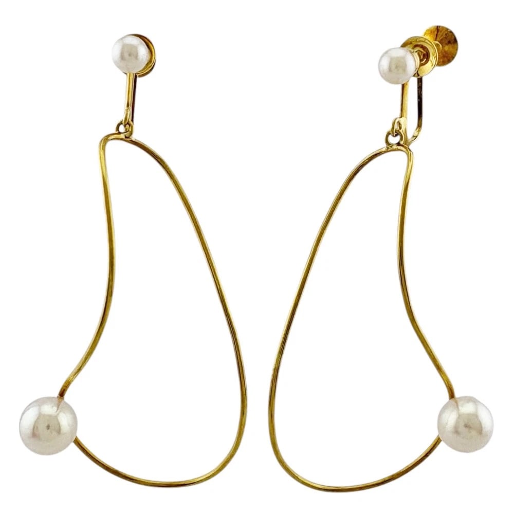 TASAKI EARRING K18 YELLOW GOLD PEARL: TASAKI Earring K18 yellow gold Pearl Brand: TASAKI Type: Earring Material: K18 yellow gold Color: gold Size: 51.5mm x 25.0mm Pearl diameter:4.0-6.0mm Accessories: None Accessories Notice: