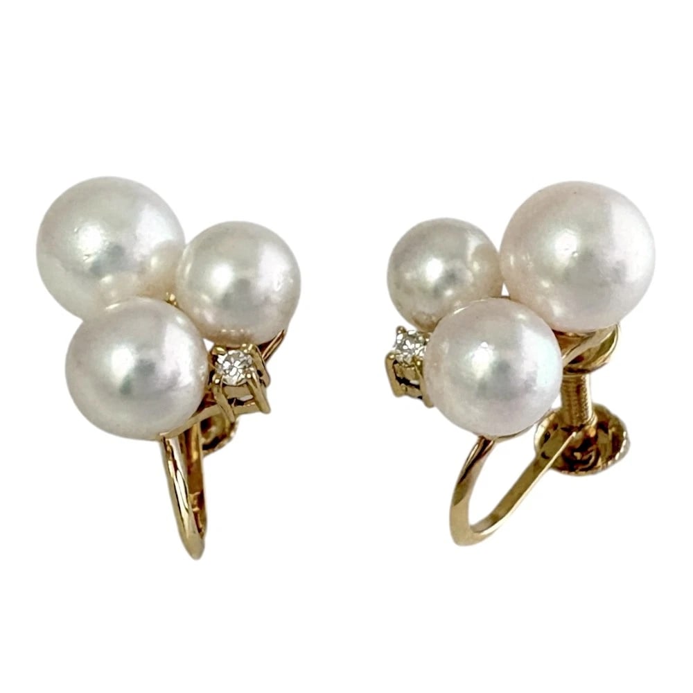 TASAKI EARRING K18 YELLOW GOLD AKOYA PEARL (1 of 2)