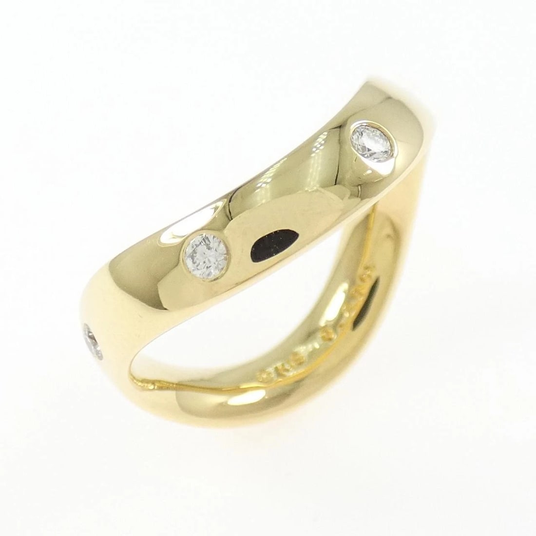 MIKIMOTO DIAMOND RING: MIKIMOTO Diamond Ring Brand: MIKIMOTO Type: Ring Material: K18 Yellow Gold Main Stone Natural Color: Yellow Gold Size: 6.5-7 (US size) Accessories: None Accessories Notice: When purchasing