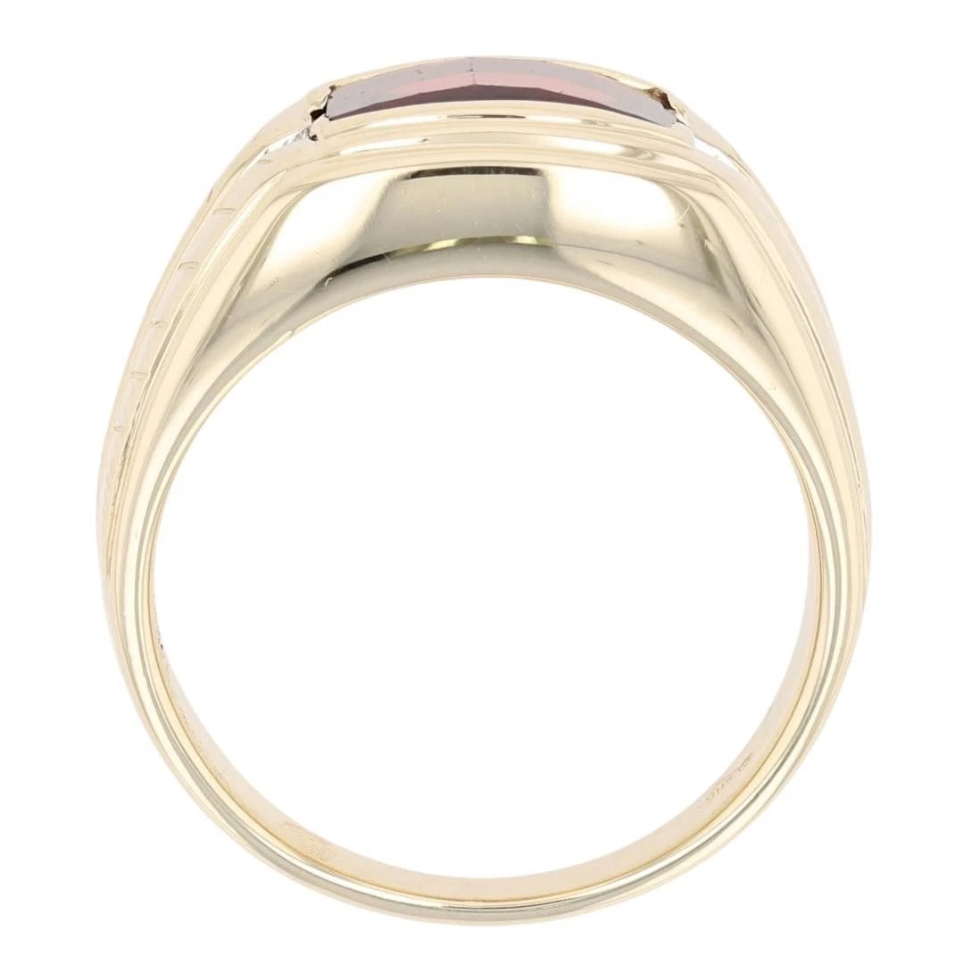 FANCY CUT GARNET WITH DIAMOND ACCENTS STATEMENT RING - 2