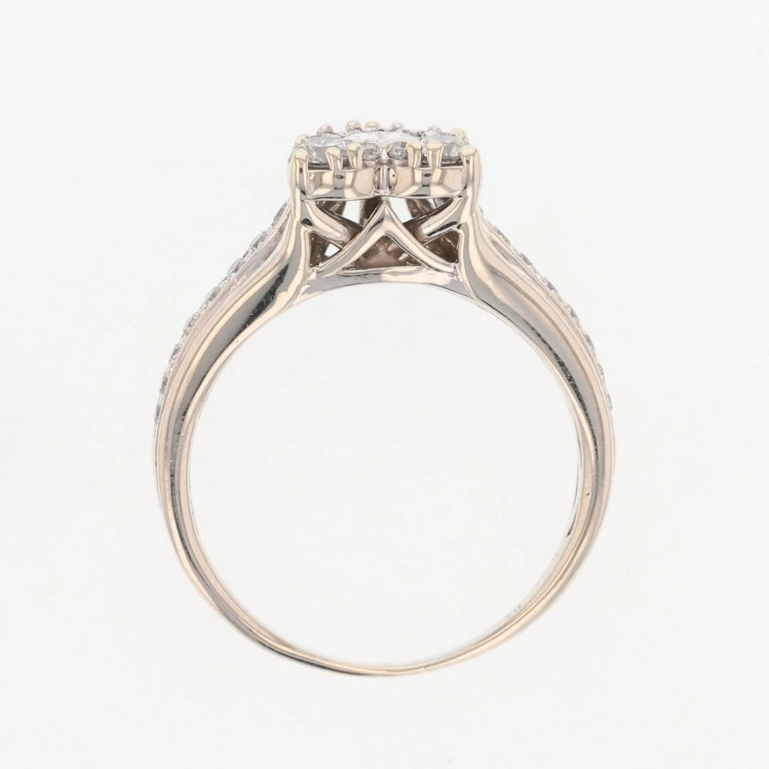 MULTI-CUT DIAMOND HEART-SHAPED CLUSTER RING - 2