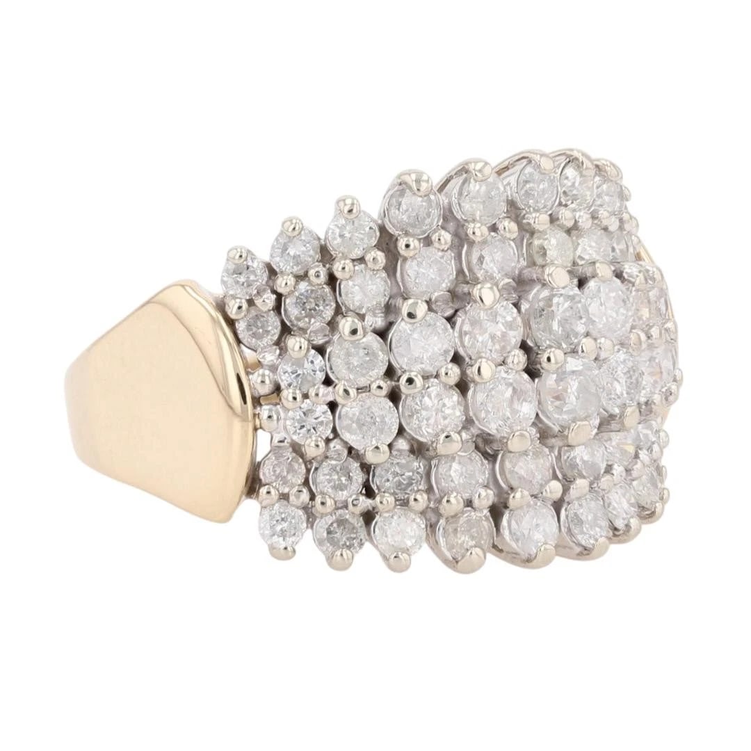 ROUND CUT DIAMOND CLUSTER STATEMENT RING - 3