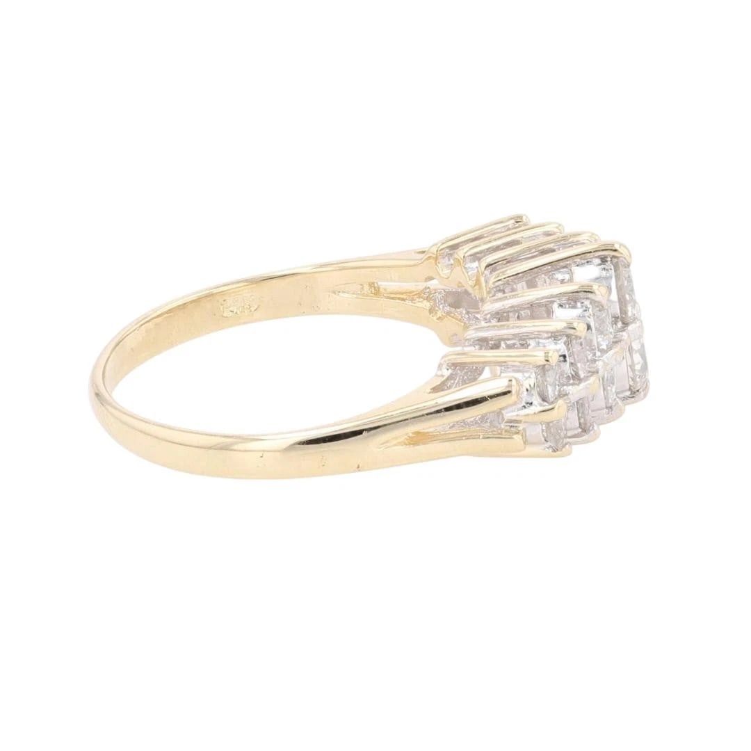 DIAMOND CLUSTER TWO-ROW STATEMENT RING - 4