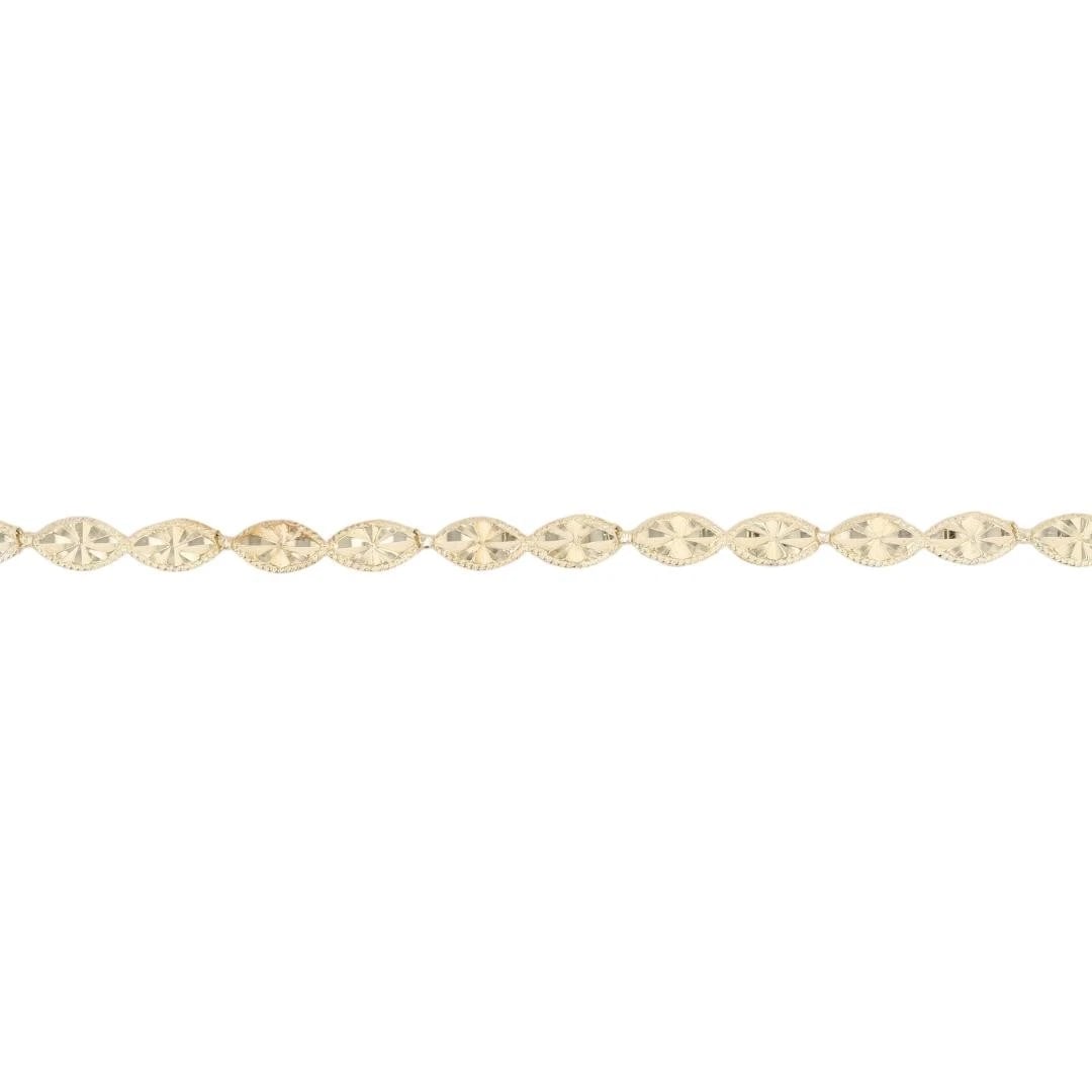 DIAMOND CUT FANCY LINK CHAIN BRACELET 14K YELLOW GOLD (1 of 5)