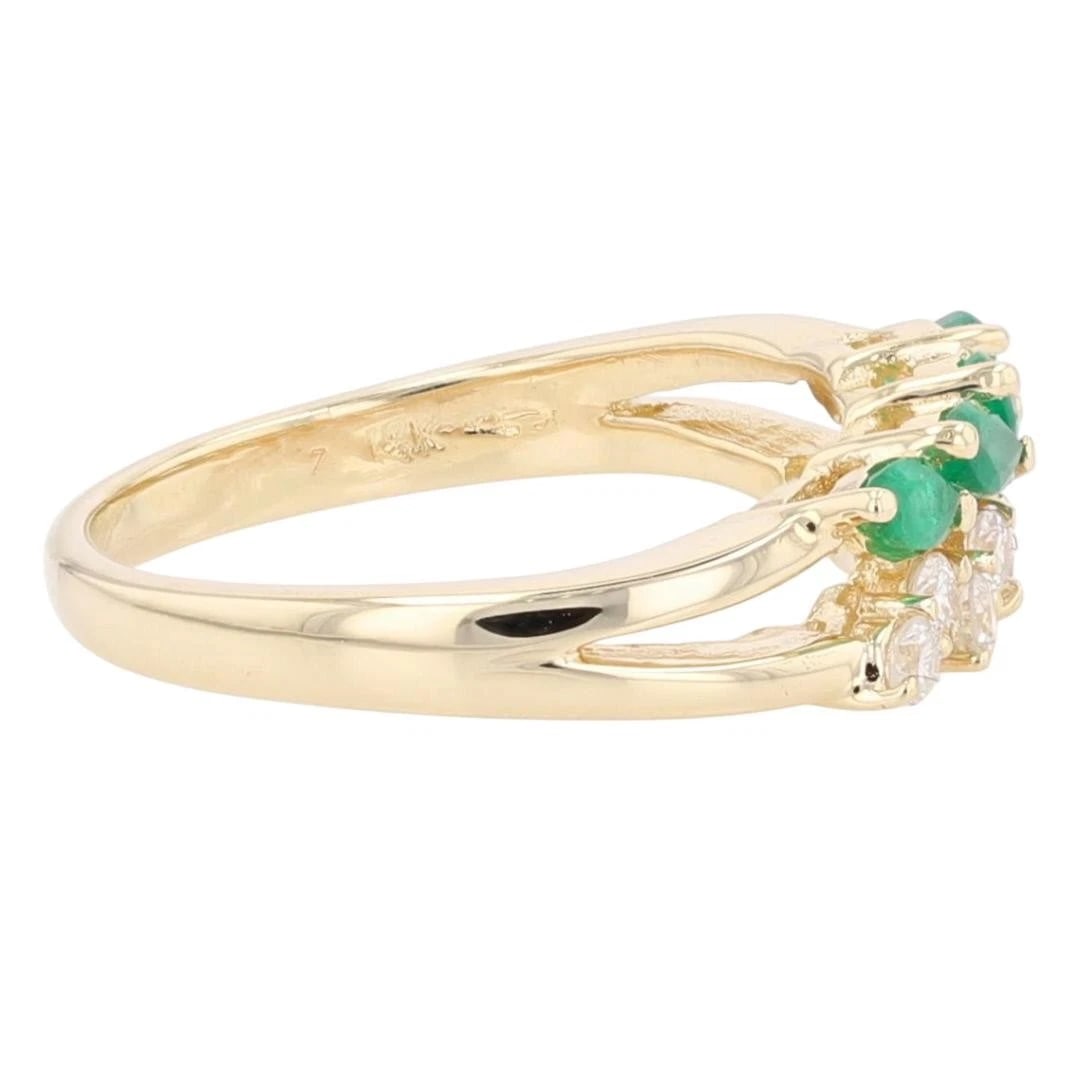 MARQUISE EMERALD & DIAMOND LEAF STATEMENT RING - 4