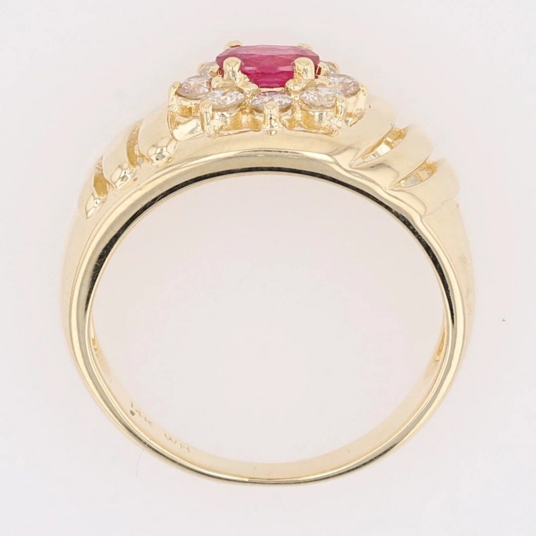 OVAL CUT RUBY W/ DIAMOND ACCENT STATEMENT RING - 2