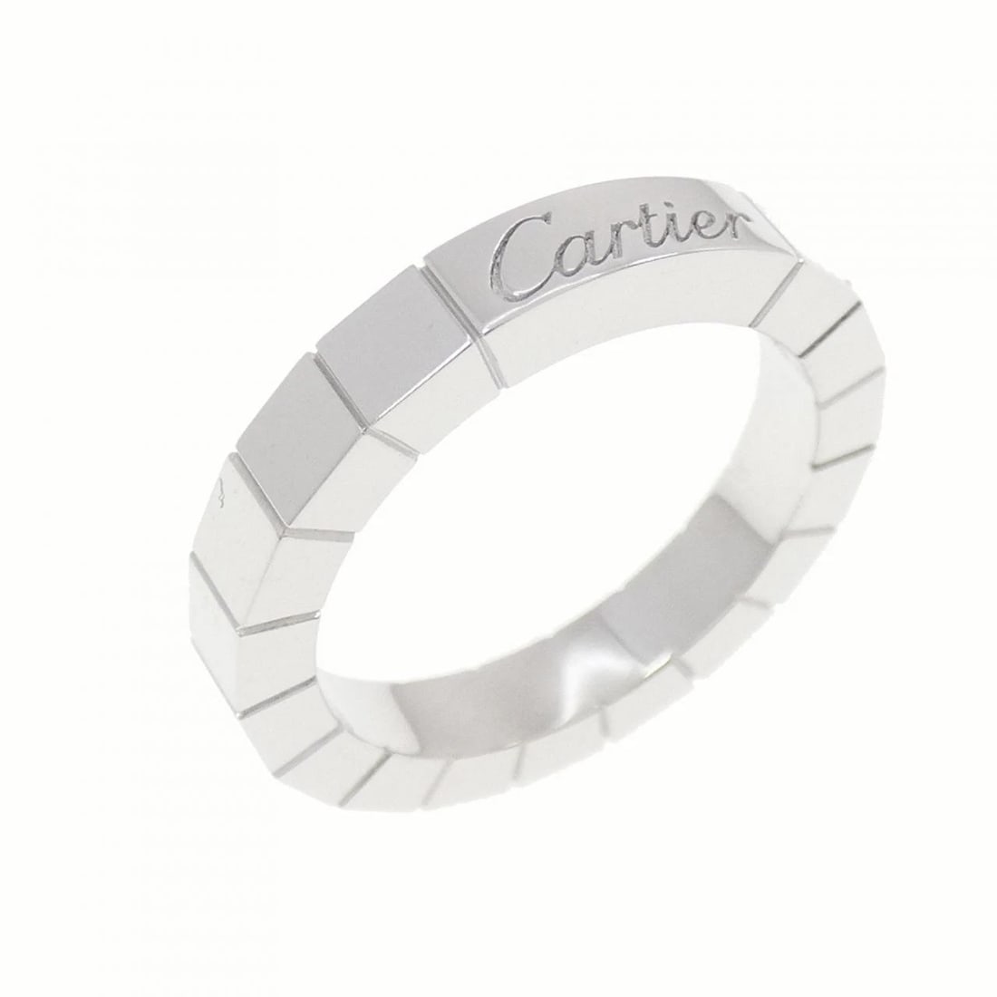 CARTIER LANIERES RING: Cartier Lanieres Ring Brand: Cartier Type: Ring Material: 750 White Gold Color: White Gold Size: 3.5-4 (US size) Accessories: None Accessories Notice: When purchasing pre-owned goods, please