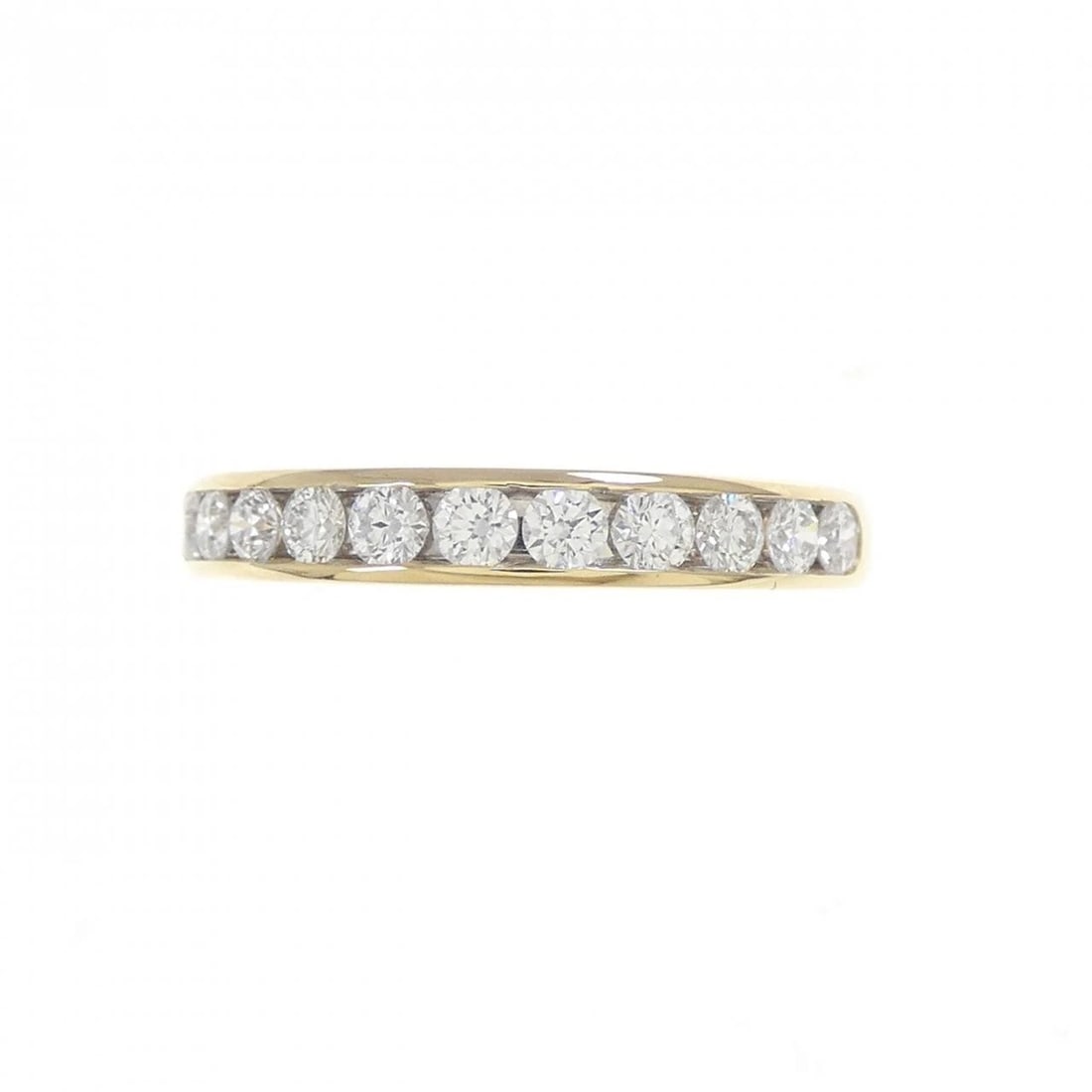 TIFFANY & CO. HALF CIRCLE CHANNEL SETTING RING: Tiffany & Co. half Circle channel setting Ring Brand: Tiffany Type: Ring Material: 750 Yellow Gold 750 White Gold Main Stone Natural Color: Yellow Gold White Gold Size: 5 (US size) 