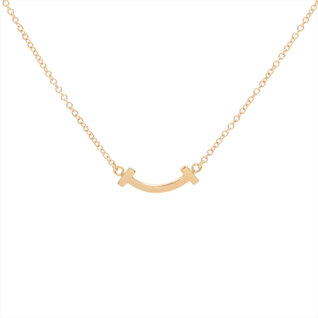 TIFFANY T SMILE MINI NECKLACE 750(YG): Tiffany T Smile Mini Necklace 750(YG) Brand: Tiffany Type/Style: Necklace Material: 750(YG), Color: YG Size: Size(CM) Chain length:46.3 Accessories: None Accessories Notice: When purchasing