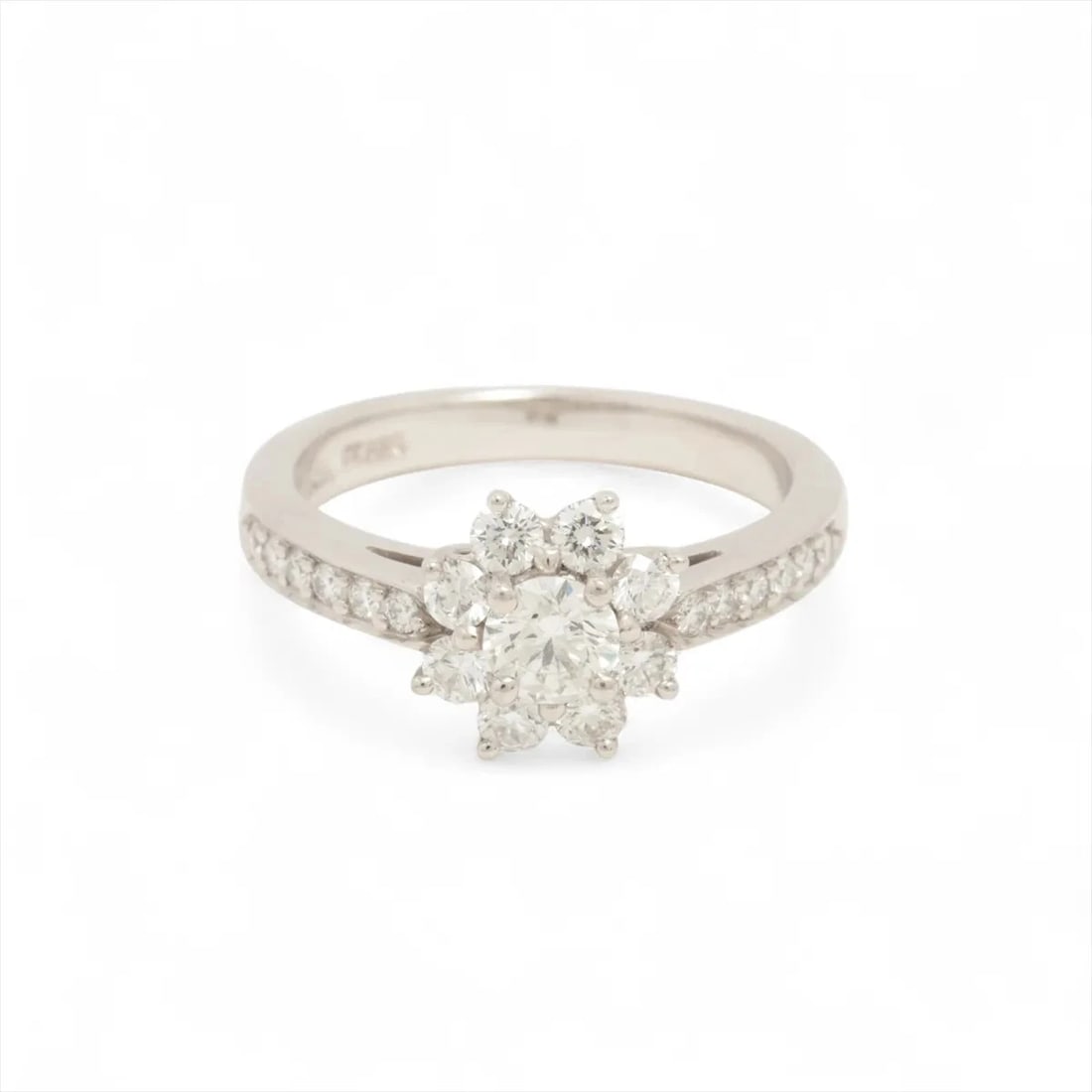 TIFFANY FLORA DIAMOND RING PT950: Tiffany Flora diamond Ring Pt950 Brand: Tiffany Type/Style: Ring Material: Pt950, Main Stone/Creation Natural Color: Not specified Size: 3.75 US Accessories: None Accessories Notice: When