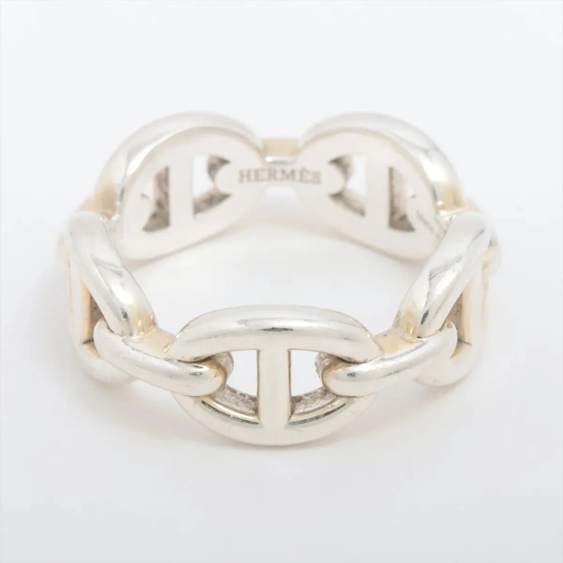 HERMES CHAINE D'ANCRE RING 925 SILVER: Hermes Chaine d'Ancre Ring 925 Silver Brand: Hermes Type/Style: Ring Material: 925, Color: Silver Size: 6 US Accessories: None Accessories Notice: When purchasing pre-owned goods, please