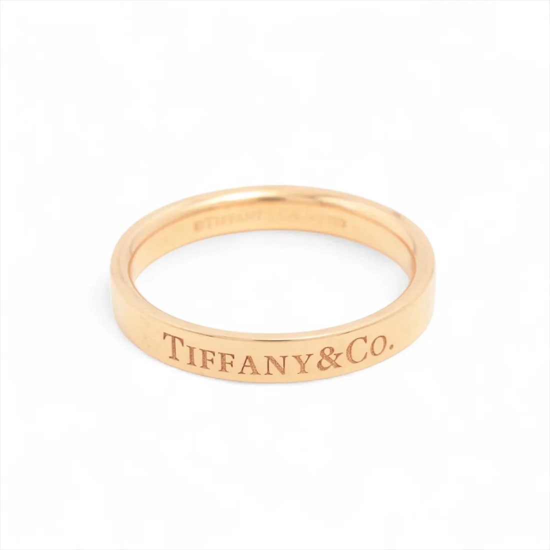 TIFFANY FLAT BAND RING 750(PG): Tiffany Flat Band Ring 750(PG) Brand: Tiffany Type/Style: Ring Material: 750(PG), Color: PG Size: 5.5 - 5.75 US Accessories: None Accessories Notice: When purchasing pre-owned goods, please