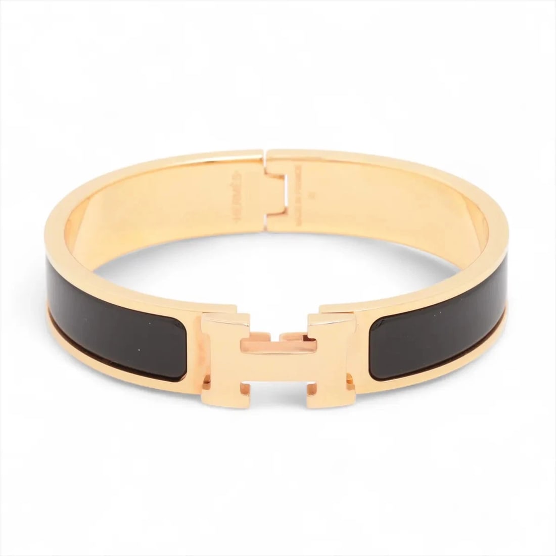 HERMES CLICK H FAN BANGLE GP GOLD×BLACK (1 of 4)