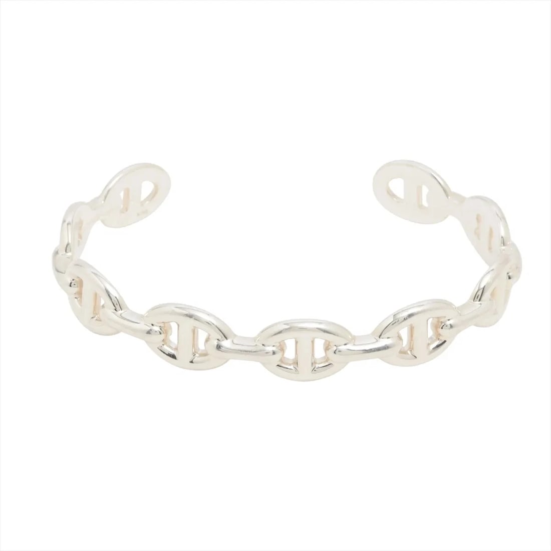 HERMES CHAINE D'ANCRE ENCHAINEE BANGLE: Hermes Chaine d'Ancre Enchainee Bangle Brand: Hermes Type/Style: Bracelet Material: 925, Color: Silver Size: Size(CM) Bracelet length:15.5 Accessories: None Accessories Notice: When