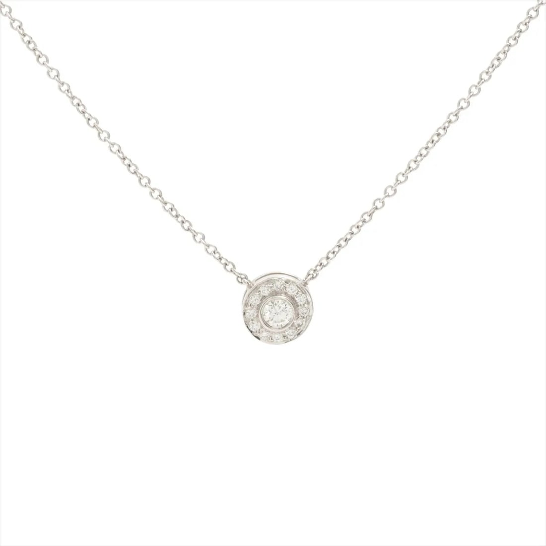 TIFFANY CIRCLET DIAMOND NECKLACE PT950: Tiffany Circlet diamond Necklace Pt950 Brand: Tiffany Type/Style: Necklace Material: Pt950, Main Stone/Creation Natural Color: Not Specified Size: Size(CM) Chain length:40.5 Accessories: None