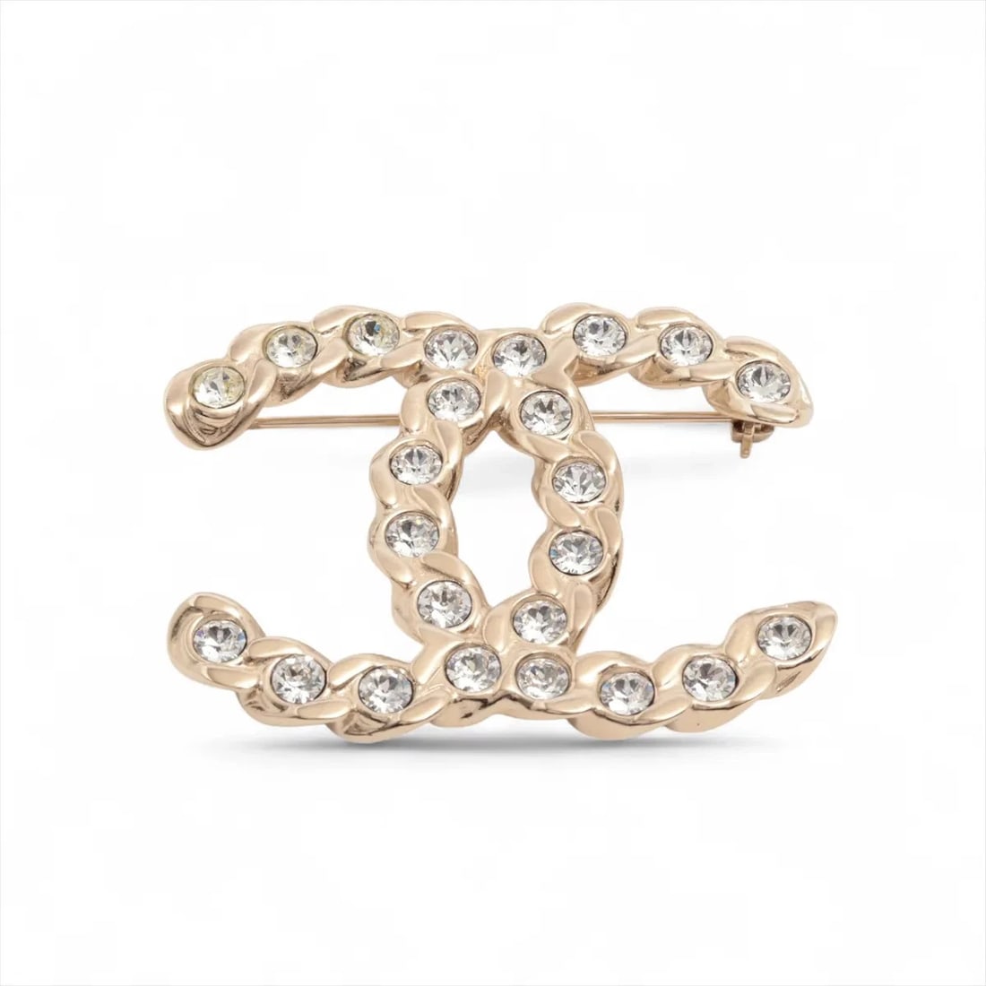 CHANEL COCO MARK BROOCH GP×RHINESTONE GOLD: Chanel Coco Mark Brooch GP×Rhinestone Gold Brand: Chanel Type/Style: Brooch Material: GP×Rhinestone, Color: Gold Size: None Accessories: None Accessories Notice: When purchasing pre-owned