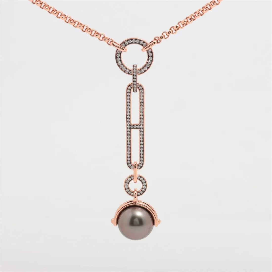 HERMES SHANDRA CHAINE D'ANCRE PEARL DIAMOND NECKLACE: Hermes Shandra Chaine d'Ancre Pearl diamond Necklace Brand: Hermes Type/Style: Necklace Material: 750(PG), Color: Not Specified Size: Size(CM) Chain length:51.7 Accessories: None Accessories
